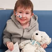 Jake Oliver (5) from Ballymena with his beloved Charlie Bear