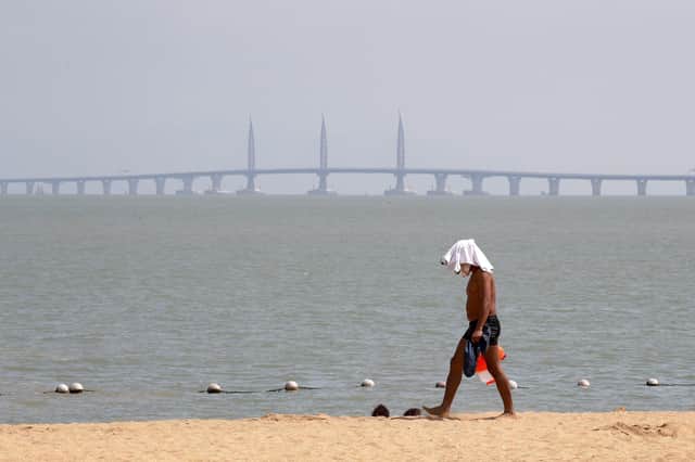 The Zhuhai-Macau-Hong Kong Bridge seen from Zhuhai in south China's Guangdong province. The estimated £335 billion cost of a Scotland-Northern Ireland bridge is absurd given that China managed to build its longer 34-mile bridge for around £15 billion