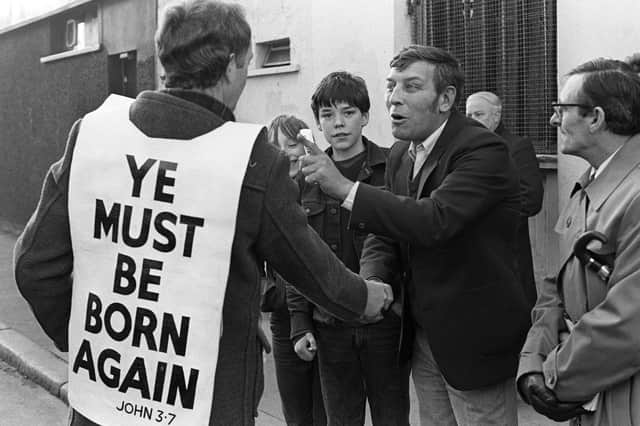 A protest over Sunday pub opening in November 1984