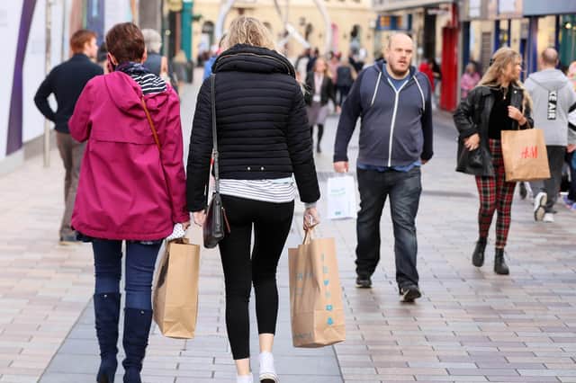 The centre of Belfast. The number of shoppers in Northern Ireland in November was down only -5.2% on 2019 figures. 

Picture by Jonathan Porter/PressEye