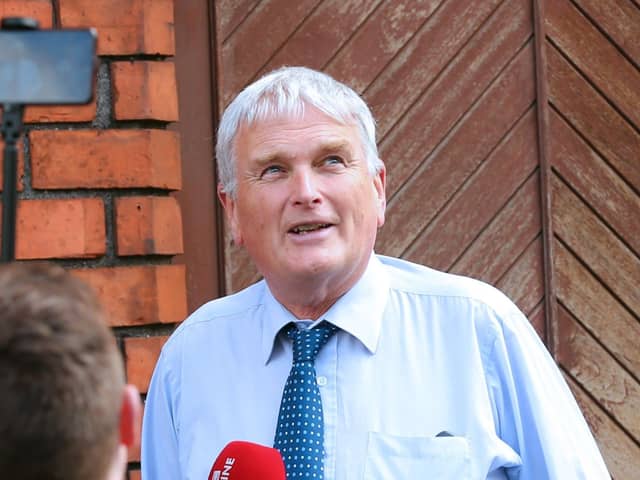 Jim Wells pictured arriving at DUP headquarters in June this year as the party's representatives met to select a new leader. Photo: Jonathan Porter/PressEye