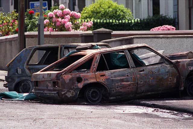 The aftermath of the June 1991 operation in Coagh in which the SAS killed three IRA terrorists on a murder mission