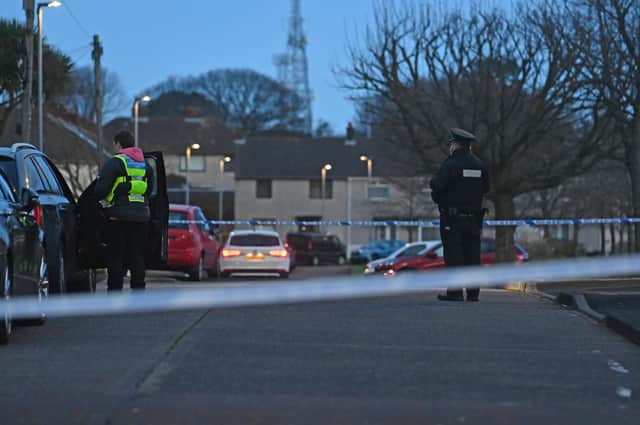 PACEMAKER PRESS  BELFAST 05/12/2021
Police can confirm that a man in his 20s has died following a collision involving a car and a pedestrian in the Green Drive area of Larne this morning (Sunday 5 December)
Pic  Colm Lenaghan/Pacemaker