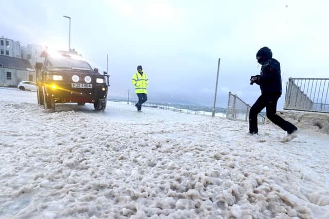 Storm Arwen hit the north coast less than two weeks ago, creating sea foam all over Portstewart. Pic: Steven McAuley/McAuley Multimedia