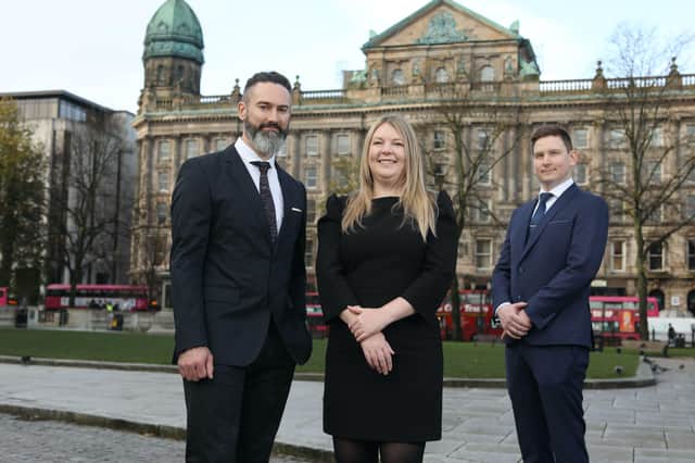Co-founders, James O’Neill and Holly Tonge, alongside Patrick Stratford, who will lead the team in Northern Ireland