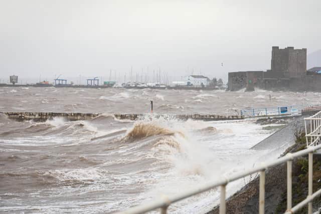 Press Eye - Belfast - Northern Ireland - 7th December 2021

Choppy waters in Carrickfergus as Storm Barra has brought strong winds, heavy rain and snow to Northern Ireland, with a yellow weather warning in place until 09:00 GMT on Wednesday.

Picture Matt Mackey / Press Eye.