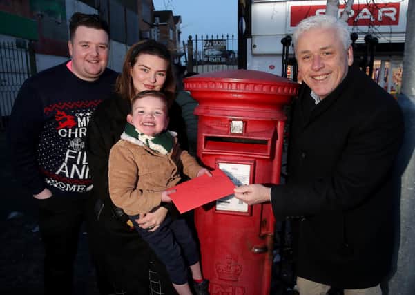 Daithi posts a letter to Santa, asking for a new heart, parents Mairtin and Seph, and Fearghal McKinney, head of the British Heart Foundation NI