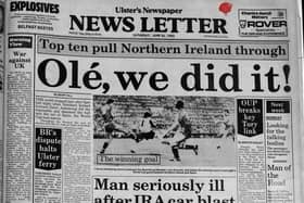 The front page News Letter report from 1982 of the great day when Gerry Armstrong led Northern Ireland to victory against Spain in the World Cup