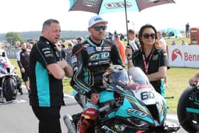 Peter Hickman with FHO Racing team owner Faye Ho. Picture: David Yeomans.