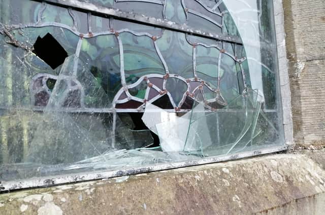 Ballynasaggart Church of Ireland damage caused by vandalism