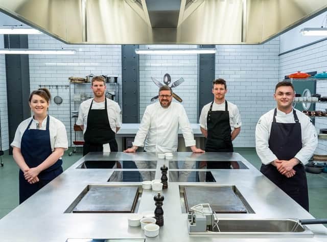 Chef Gemma Austin, left, has created a different experience at A Peculiar Tea restaurant in Belfast. She is pictured with other participants in the Northern Ireland heat of Great British Menu