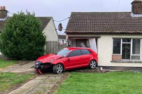 Alex Easton MLA has reported that joyriders have crashed into a pensioner's bungalow on Bloomfield Road South in Bangor.