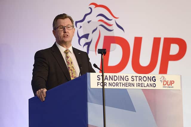 The DUP leader Sir Jeffrey Donaldson