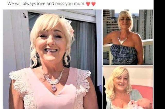 The message posted by Paul Crothers in memory of mother Debbie