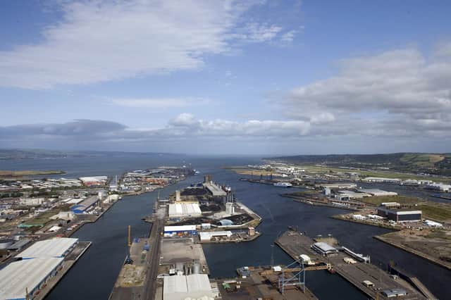 Belfast port is now a fontier. East-West trade flow is several times bigger than North-South. In 2018 Northern Ireland sold £6.4 billion of goods to Great Britain compared to only £3.1bn to the Republic of Ireland and £2.1bn to the rest of the EU. Photo: Darren Kidd/Presseye.com