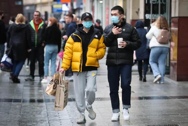 General views of shoppers in Donegall Place.

Photo by Kelvin Boyes / Press Eye
