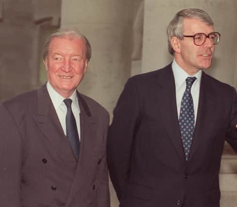 The then Irish Prime Minister Charles Haughey (left) with the then British Prime Minister John Major during a visit to Dublin for talks.