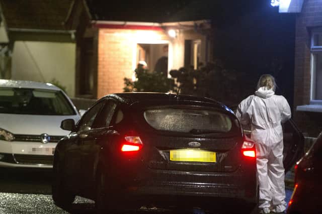 Police at the scene in Mayo Drive Ballycastle on Boxing evening (Sunday) where a male body was been found. Photo: Kevin McAuley/McAuley Multimedia
