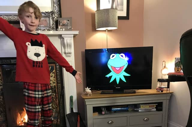 Christmas Eve night: my son, pyjamas, a roaring fire and the Muppet Christmas Carol