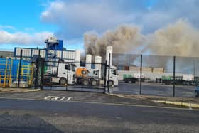 A significant blaze at Clearway Disposals, East Twin Road, Belfast. Pictures: McAuley Multimedia