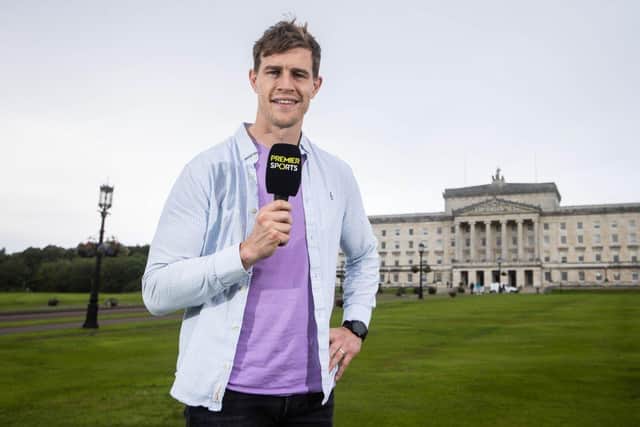 Former Ulster player Andrew Trimble, who is now a pundit for Premier Sports
