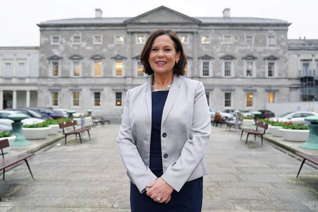 Sinn Fein President Mary Lou McDonald at Leinster House in Dublin