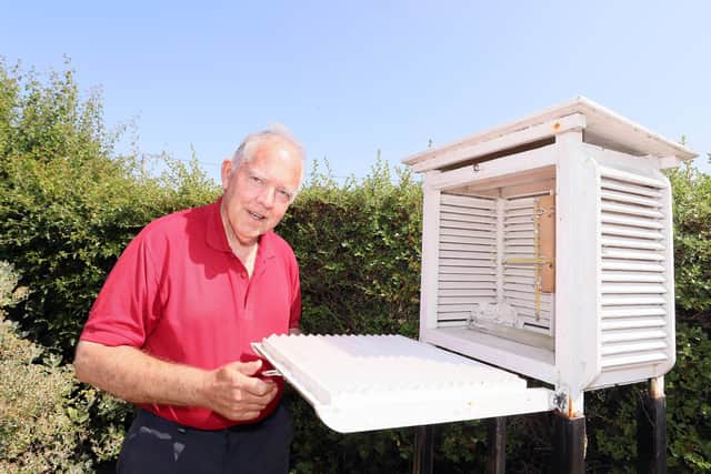 Donald Crowe’s weather station in Ballywatticock hit a record temperature of 31.2 degrees in July, only to be beaten four days later in Castlederg. Picture by Jonathan Porter/PressEye