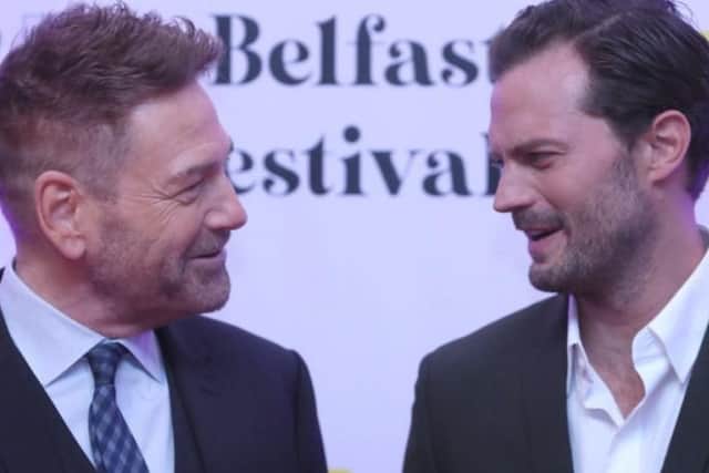 Jamie with Kenneth Branagh at the film's premiere at the Belfast Film Festival.
