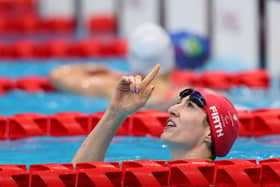 Bethany Firth wins the gold medal during the women's 100m Backstroke at the Tokyo 2020 Paralympic Games in 2021. Photo by Naomi Baker/Getty Images