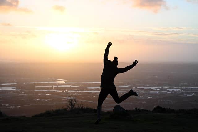 A celebrant of the first sunrise over Belfast of 2022!  Picture: Michael Cooper