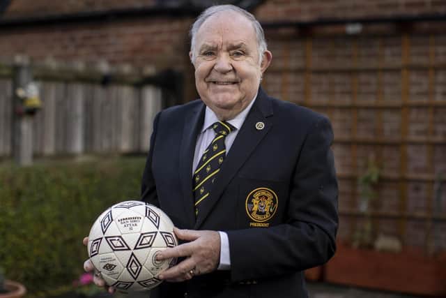 Harland and Wolff Welders' Fred Magee, who has been awarded an MBE for services to association football. Pic by PA