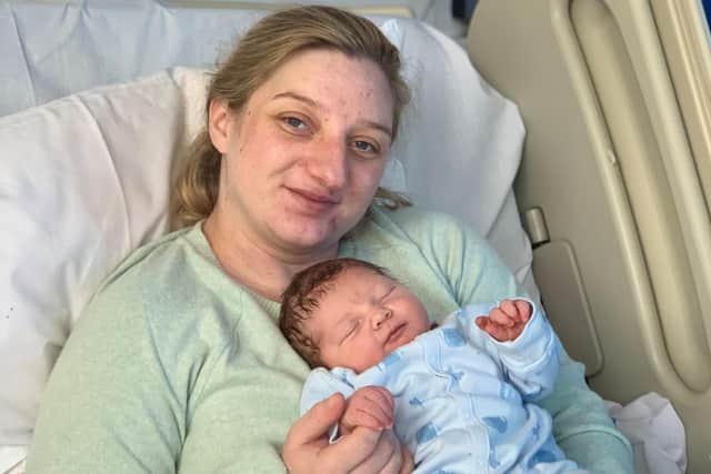 Baby boy named Raylan born at 03.17, weighing 8lb 2 oz, on January 1 2022 at  the Royal Victoria Hospital in Belfast.
 Both parents Catherine McGuinness and Edward Sailes from Carrickhill.
Pic Pacemaker