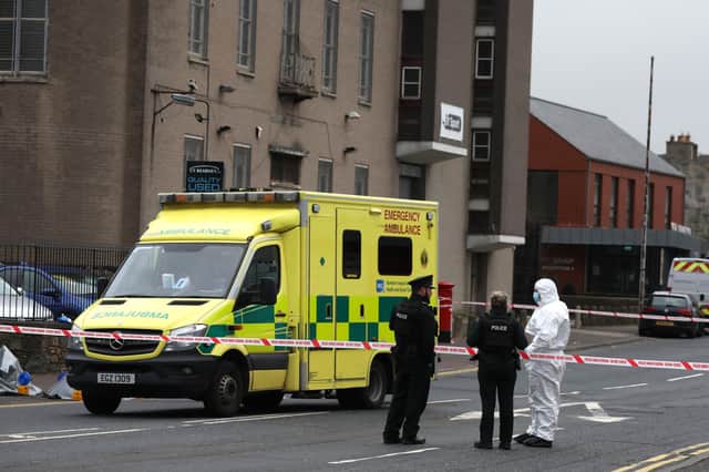 Emergency services at the scene of an incident at Church Street, Downpatrick. Picture Matt Mackey / Press Eye.