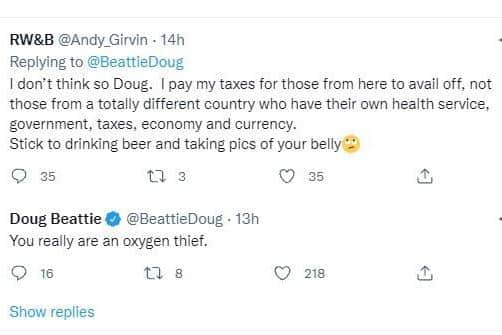 The Doug Beattie and Andrew Girvin exchange on Twitter