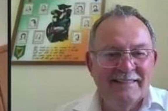During a finance committee meeting last week, Sinn Fein MLA Maolíosa McHugh interrupted proceedings to ask the Assembly clerk if he would investigate whether it was permitted for TUV leader Mr Allister to have a book on the UDR on display in his study during a video call. Now an image has emerged of Mr McHugh on a video call with a republican display on his wall.