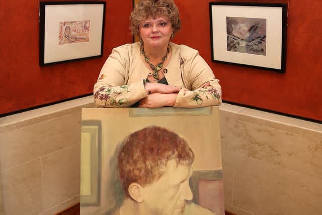 Aileen Quinton seen at a 2015 exhibition of art by her late brother Ian. Their mother Alberta was murdered by the IRA in the 1987 Poppy Day atrocity