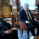 Prime Minister Boris Johnson with his principal private secretary, Martin Reynolds (