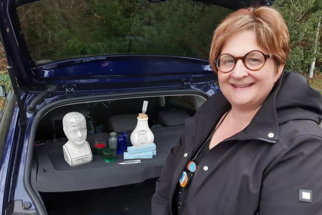 Debbie Duncan en route to drop her collection of medical equipment off at a Northern Ireland museum
