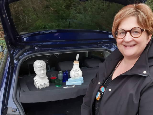 Debbie Duncan en route to drop her collection of medical equipment off at a Northern Ireland museum
