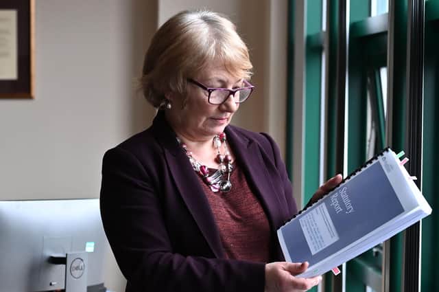 Police Ombudsman Maria Anderson on 14/1/22 with her latest report. Photo: Colm Lenaghan/Pacemaker