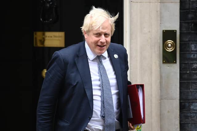 Boris Johnson at the front door of 10 Downing Street. The longer he clings on as prime minister, the more damage he does to the Union