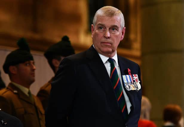 Prince Andrew, Duke of York during a visit to St Anne's Cathedral.