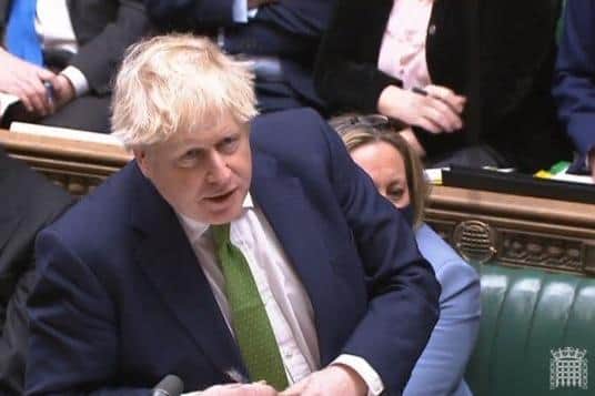 PM Boris Johnson speaking in the Commons on Wednesday. Parliament TV
