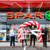 Colin Cunningham, Helen and Gavan Wall and Emma Morrow from The Wall Group officially declare the £3m Landscape Filling Station SPAR NI store open on the Crumlin Road, Belfast