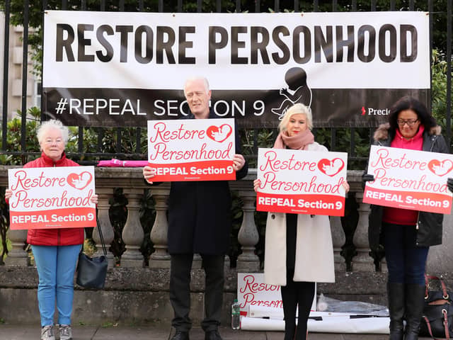 Pro-life campaigners staged a legal challenge at the High Court in Belfast regarding Northern Ireland's new abortion laws in October. 



Picture by Jonathan Porter/PressEye.