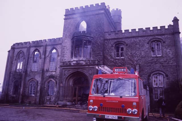 The burnt out remains of Tynan Abbey after the murder of Sir Norman Stronge and his son James by the IRA in 1981. Photo: Pacemaker Press Intl