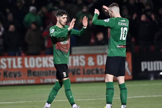 Brothers Jay and Ruaidhri Donnelly both featured for Glentoran on Monday night