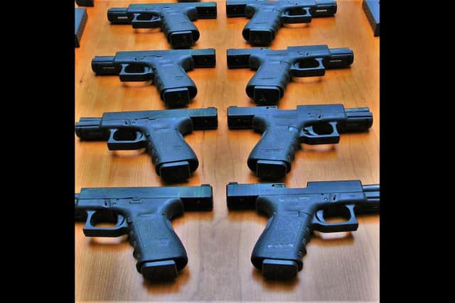 Some of the guns recovered by police in 2013