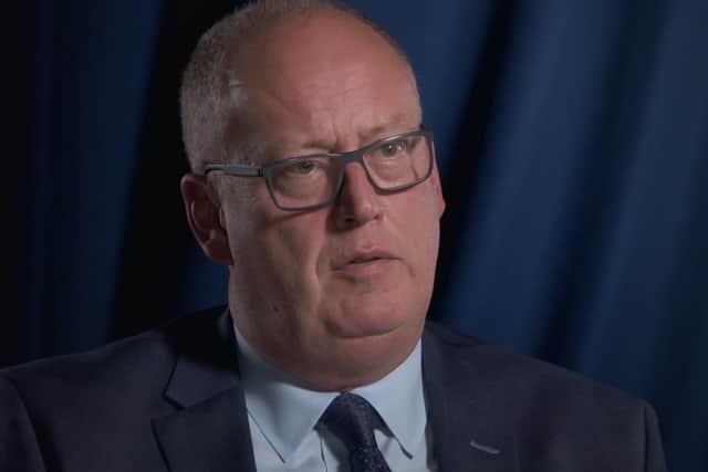 Former PSNI chief constable Sir George Hamilton speaking on the BBC film, 'PSNI: 20 Years On The Frontline'
