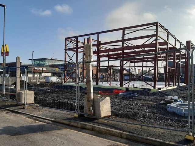 Work is progressing quickly at the new Tim Horton's Drive Thru in Portadown, Co Armagh.